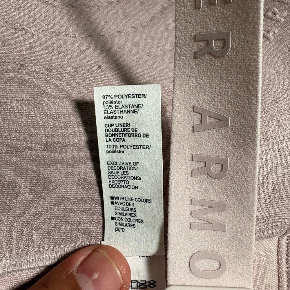 Under Armour Women's Light Pink Breathable Sports Bra,Size 2X,Made in Vietnam